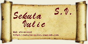 Sekula Vulić vizit kartica